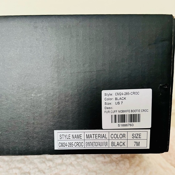 NIB Dolls Kill Current Mood Call The Shots Vegan Croc-Embossed Heeled Boots Blk - Picture 12 of 15